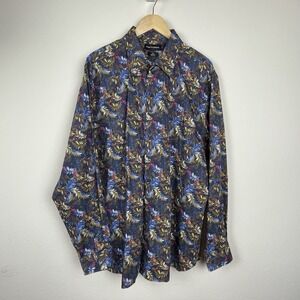 Paul Fredrick Men's Shirt Size XLT Classic Fit Long Sleeve‎ Button-Up Big & Tall